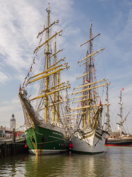 Tall Ship races Harlingen 2014 - Alexander von Humboldt II and Sorlandet in the back Stad Amsterdam