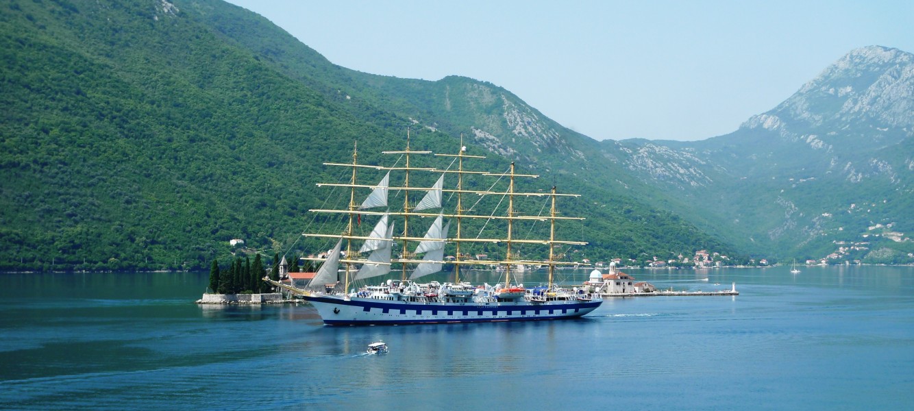 The ''Star Clipper'' at the Montenegrin coast