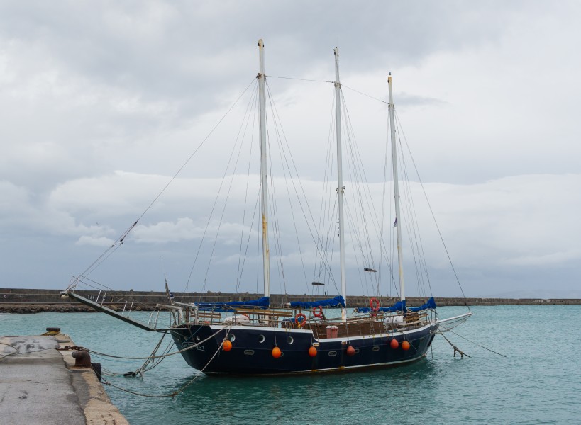 Three masts boat port Heraklion