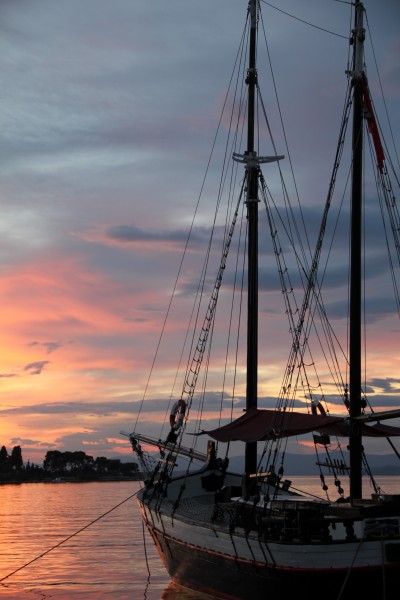 Traditional bracera in the sunset