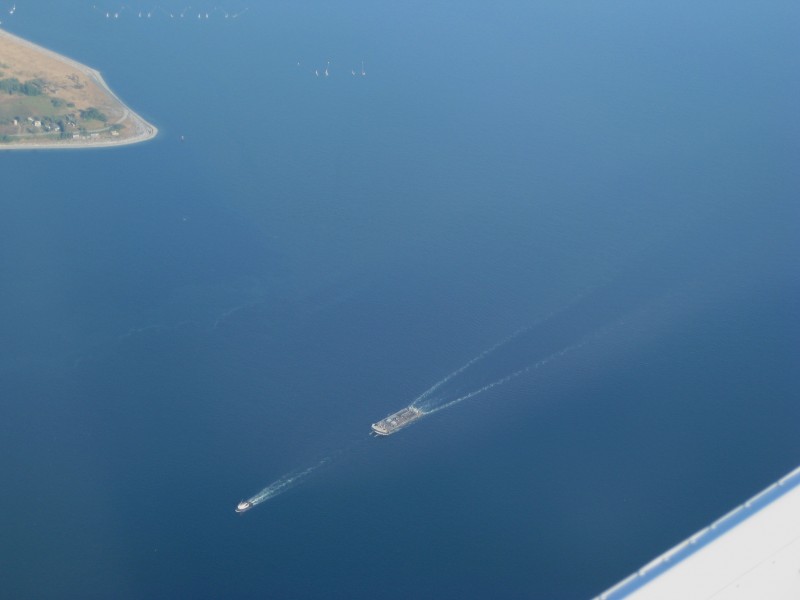 Tugboat towing a Barge off Lummi Island