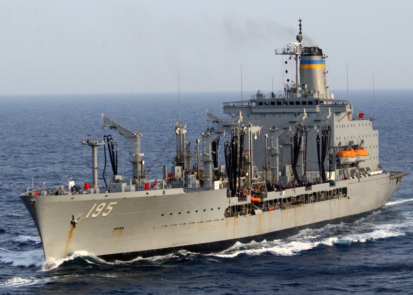 US Navy 030111-N-3235P-510 USNS Leroy Grumman (T-AO 195) underway following a replenishment at sea with the aircraft carrier USS Harry S. Truman (CVN 75)