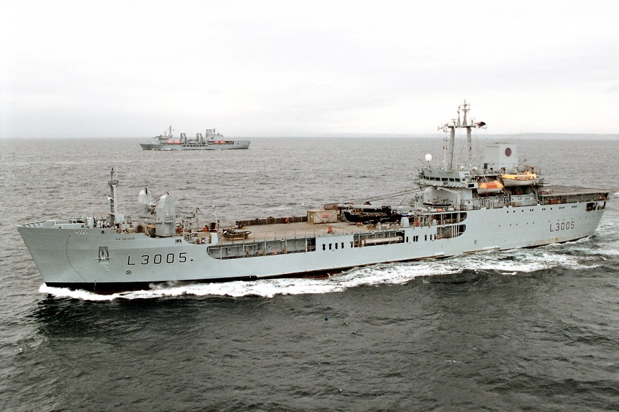 US Navy 030326-N-0000C-001 The Royal Fleet Auxiliary, Landing Ship Logistic RFA Sir Galahad (L 3005) underway in the Arabian Gulf