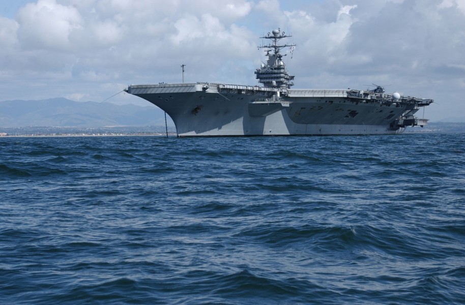 US Navy 030402-N-6525R-040 USS John C. Stennis (CVN 74) anchored off the coast of San Diego, Calif
