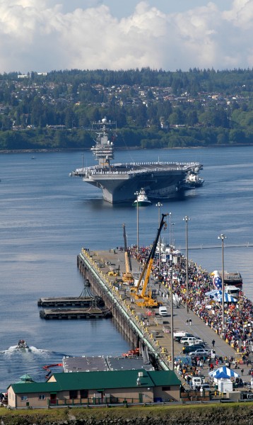 US Navy 030506-N-6436W-048 The aircraft carrier USS Abraham Lincoln (CVN 72) returns home from nearly a ten-month deployment in support of Operations Enduring Freedom and Iraqi Freedom