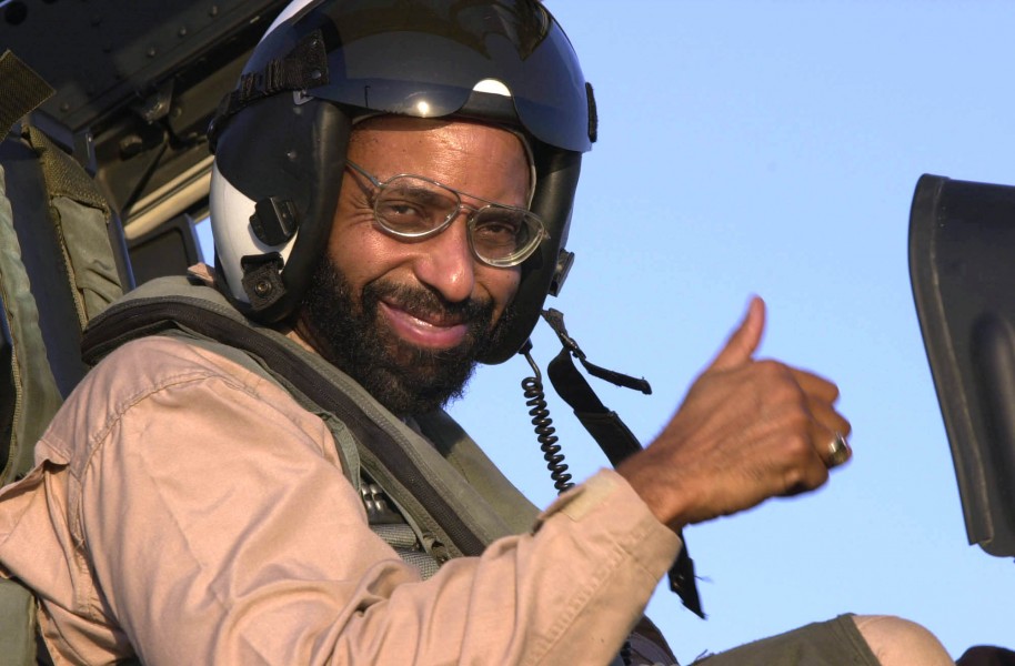 US Navy 030831-N-9319H-006 The Honorable Richard L. Baltimore, US Ambassador to Oman, gives a thumbs up