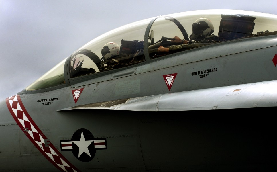 US Navy 030923-N-6213R-179 prepare to launch their F-A-18 Super Hornet from the flight deck of USS John C. Stennis (CVN 74)
