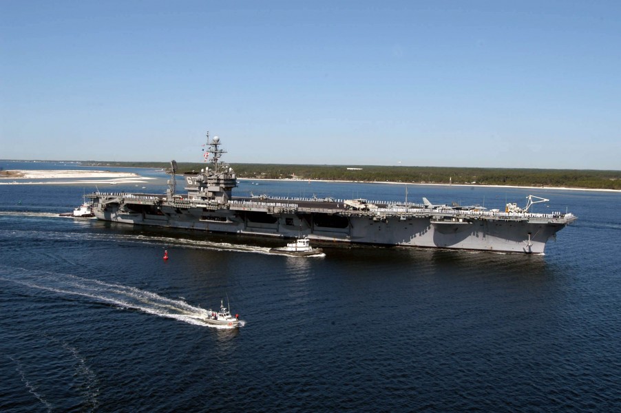 US Navy 040317-N-0000N-060 USS John F. Kennedy (CV 67) arrives at Naval Air Station Pensacola, Fla., for a four-day port visit