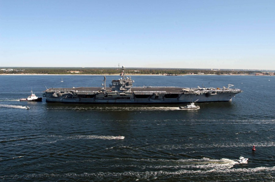 US Navy 040317-N-0000N-081 USS John F. Kennedy (CV 67) arrives at Naval Air Station Pensacola, Fla., for a four-day port visit