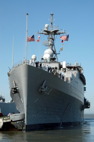 US Navy 060418-N-4867S-006 Amphibious transport dock USS Trenton (LPD 14) gets underway, as a part of the Global War on Terrorism Surface Strike Group (GWOT SSG) 06-2