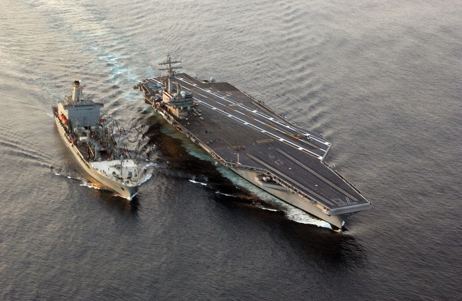 US Navy 070128-N-4776G-154 USS Ronald Reagan (CVN 76) sails alongside Military Sealift Command (MSC) underway replenishment oiler USNS Yukon (T-AO 202) during a refueling at sea