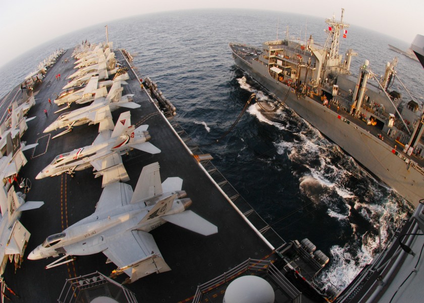 US Navy 070206-N-8446A-008 Nimitz-class aircraft carrier USS Dwight D. Eisenhower (CVN 69) conducts a replenishment at sea with Military Sealift Command (MSC) fast combat support ship USNS Arctic (T-AOE 8)