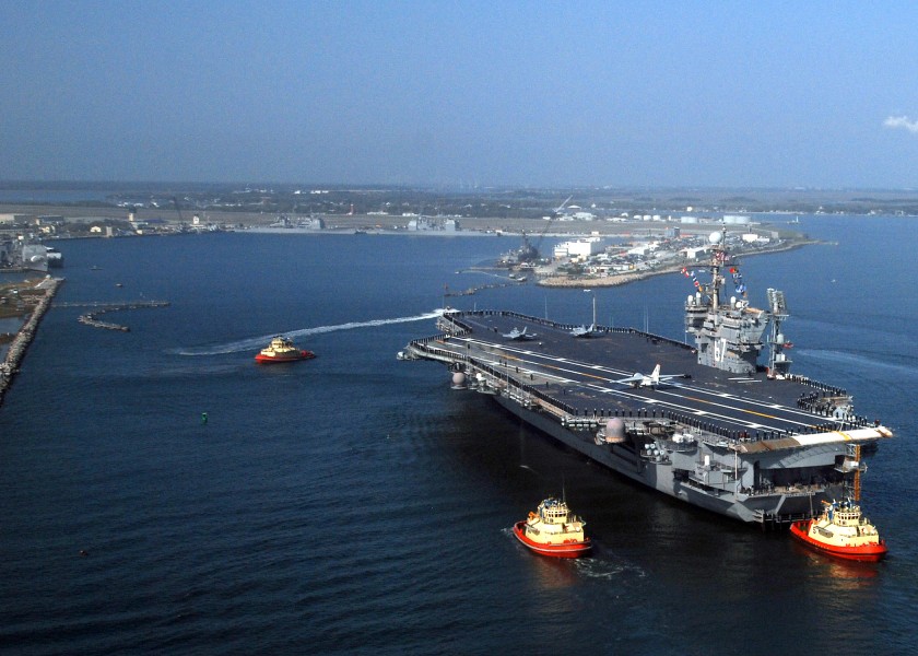US Navy 070310-N-4565G-004 USS John F Kennedy (CV 67) makes her final transit into her homeport at Naval Station Mayport