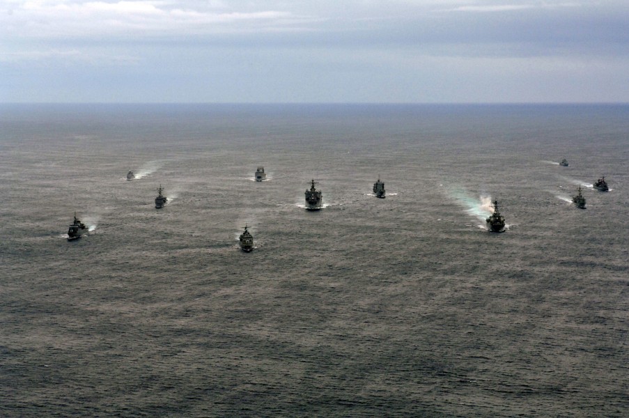 US Navy 070506-N-8861F-003 UNITAS participants sail in formation during an exercise to improve partner nations interoperability