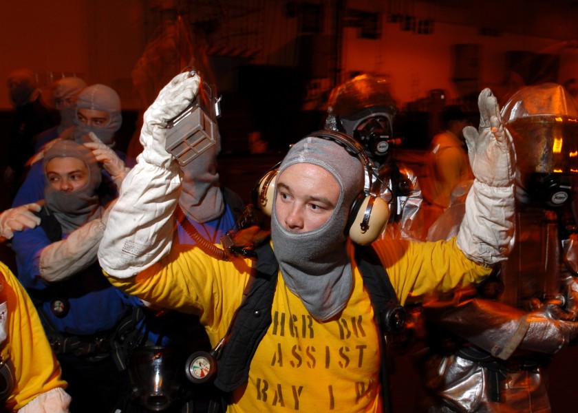 US Navy 071020-N-7981E-056 GQ fire drill aboard USS Abraham Lincoln (CVN 72)