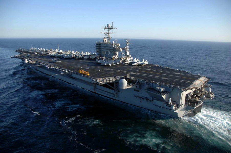 US Navy 071112-N-5384B-204 Nuclear-powered aircraft carrier USS Abraham Lincoln (CVN 72) participates in a strait transit exercise with Carrier Strike Group (CSG) 9