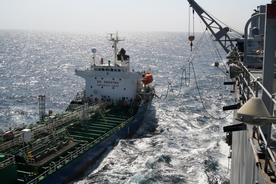 US Navy 071213-N-3764J-003 The Merchant vessel Golden Nori refuels with the U.S. Navy dock landing ship USS Whidbey Island (LSD 41) following its release from Somalia-based pirates Dec. 12