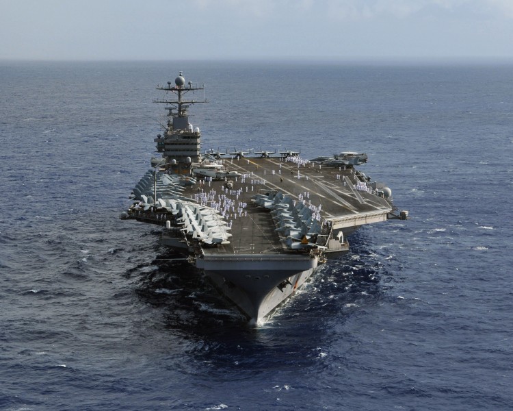 US Navy 080927-N-7981E-922 The aircraft carrier USS Abraham Lincoln (CVN 72) is underway during a transit of the Pacific Ocean