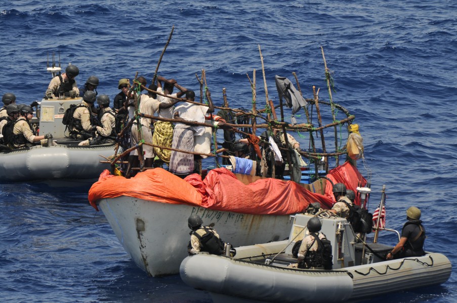 US Navy 110910-N-YM590-166 Members of the visit, board, search and seizure team from the guided-missile cruiser USS Anzio (CG 68)