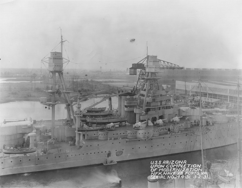 USS Arizona after 1931 modernization NARA 19-LC-19B-4
