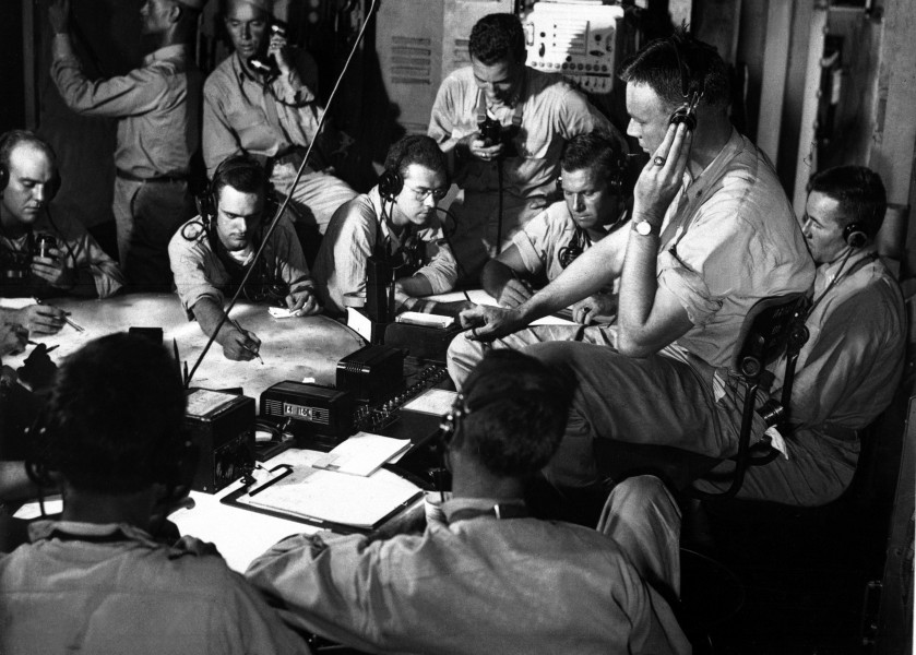 USS Lexington (CV-16) chart room 1943-12