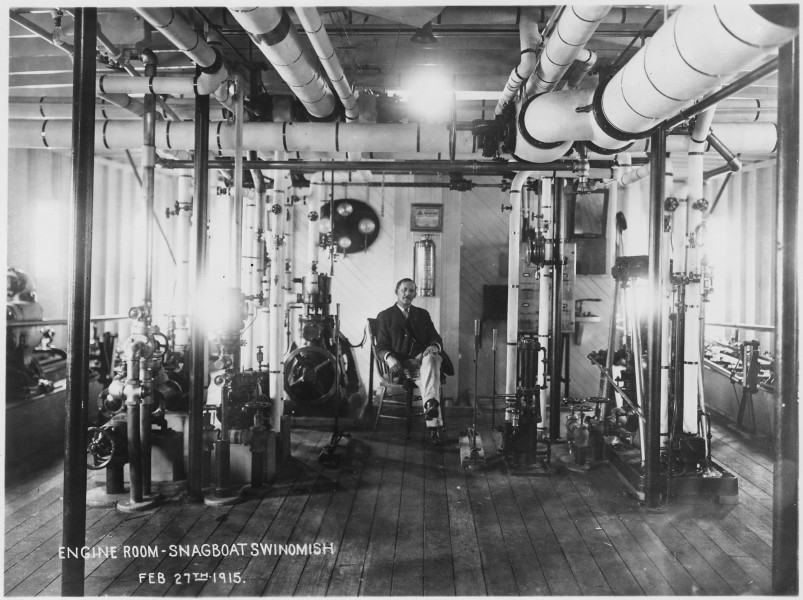View showing engine room of snagboat SWINOMISH - NARA - 298846