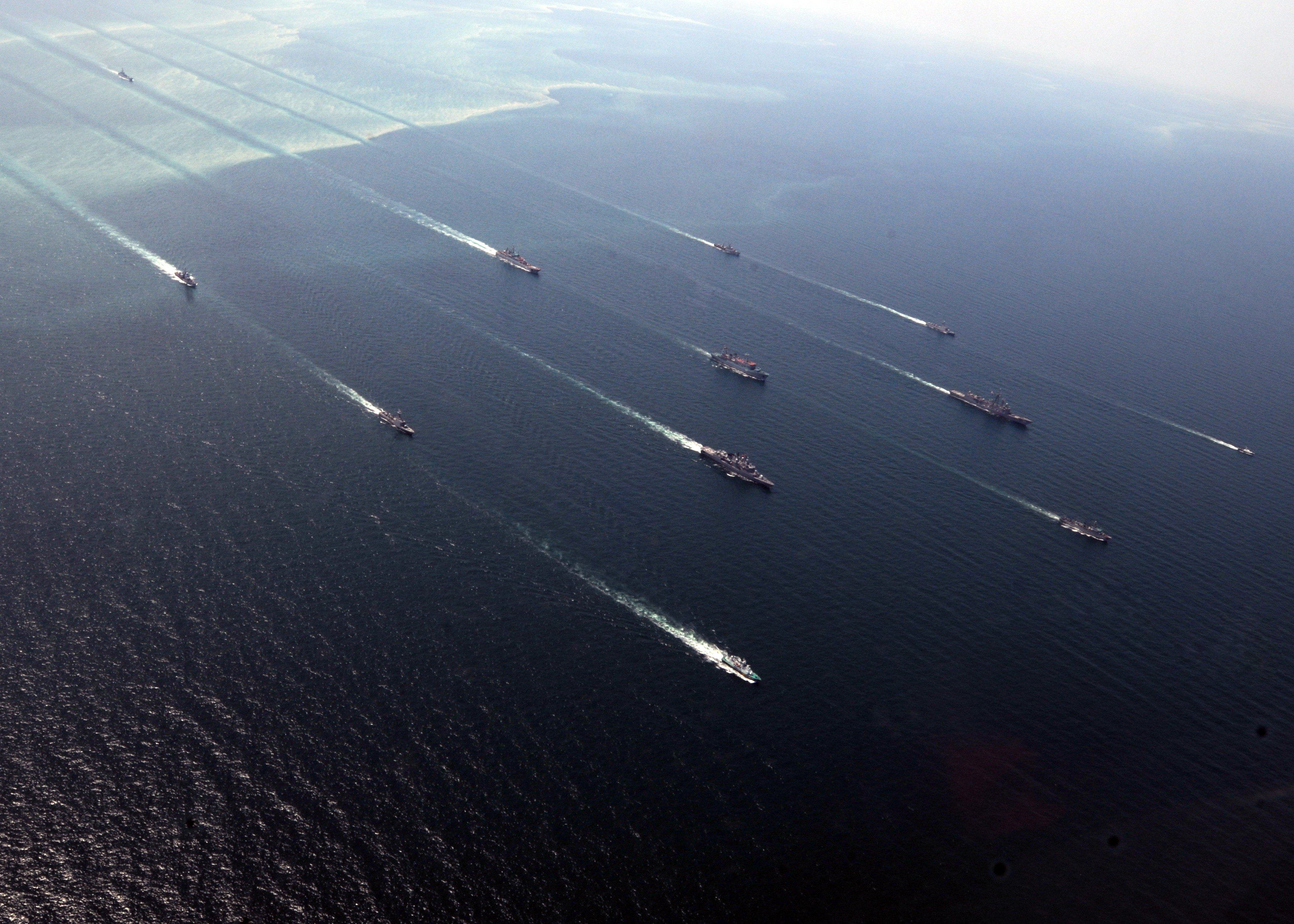 Ships in formation during exercise Sea Breeze 2010