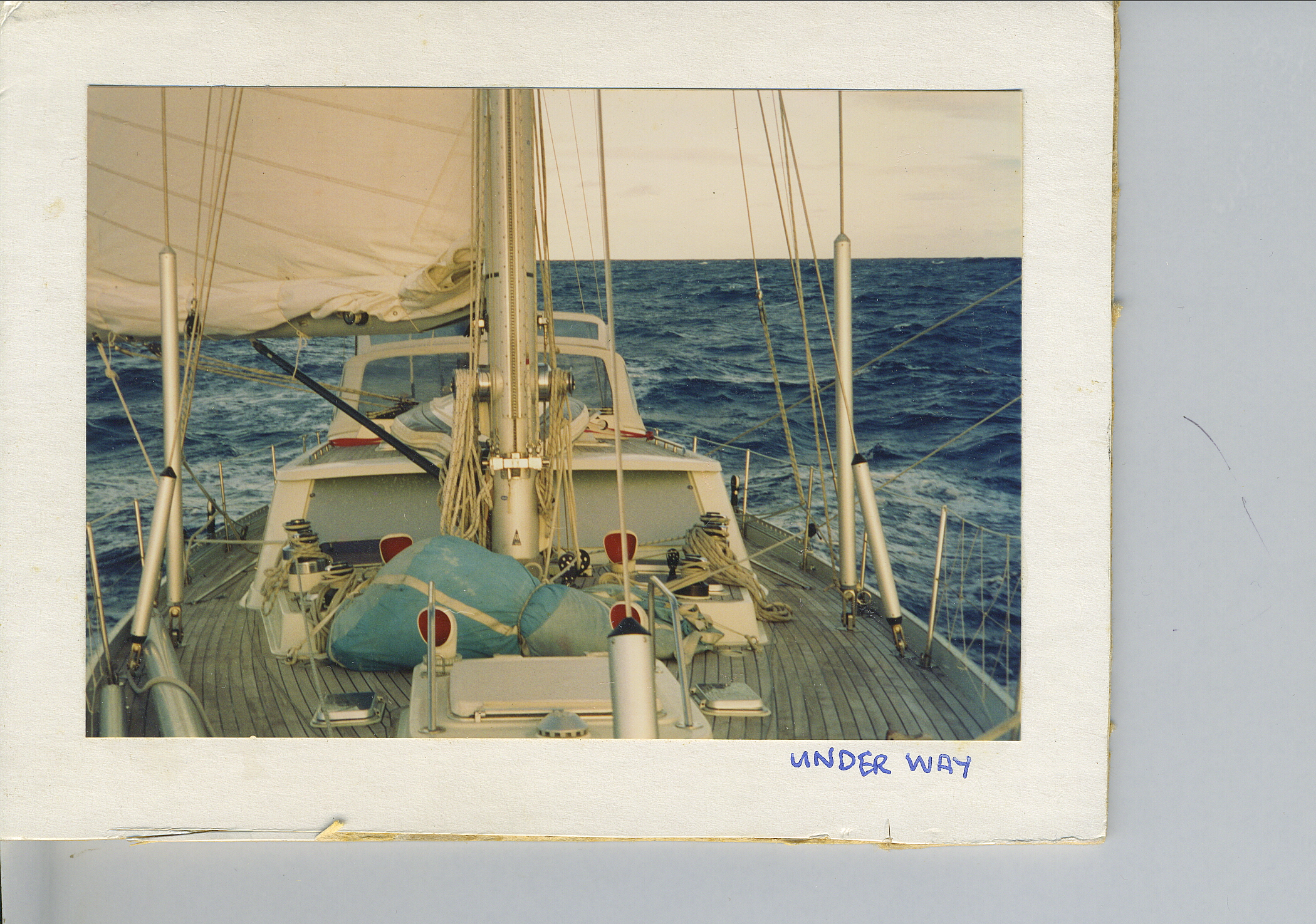 Stornoway under sail from bow
