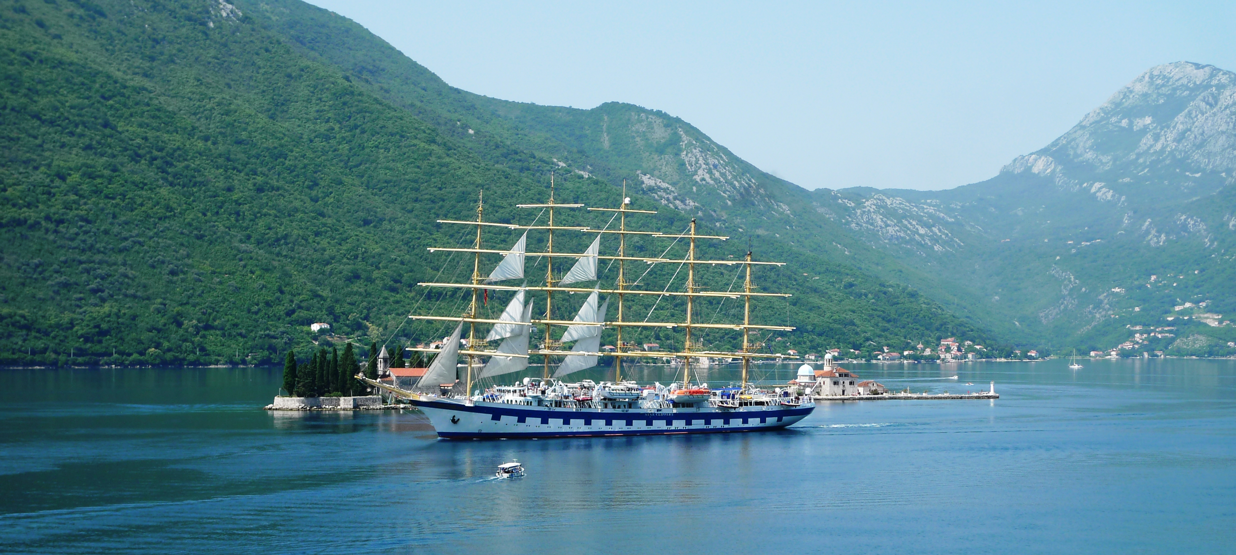 The ''Star Clipper'' at the Montenegrin coast