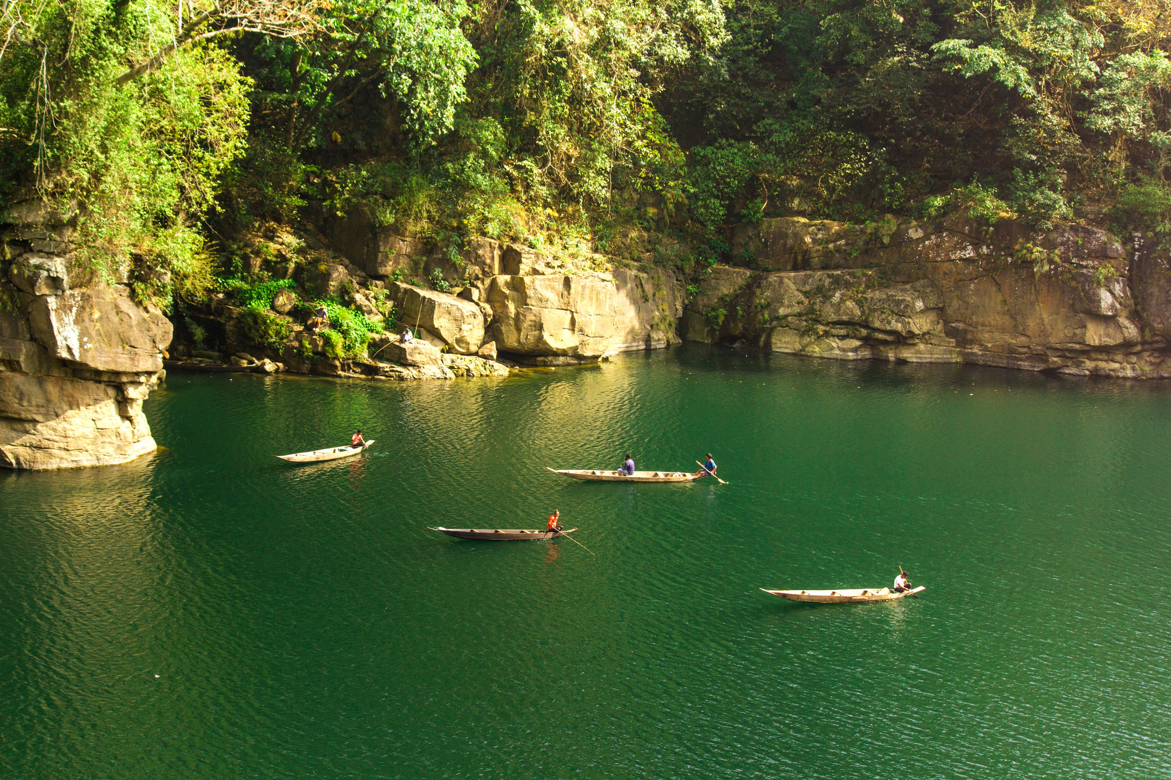 Fishermen at Dawki River