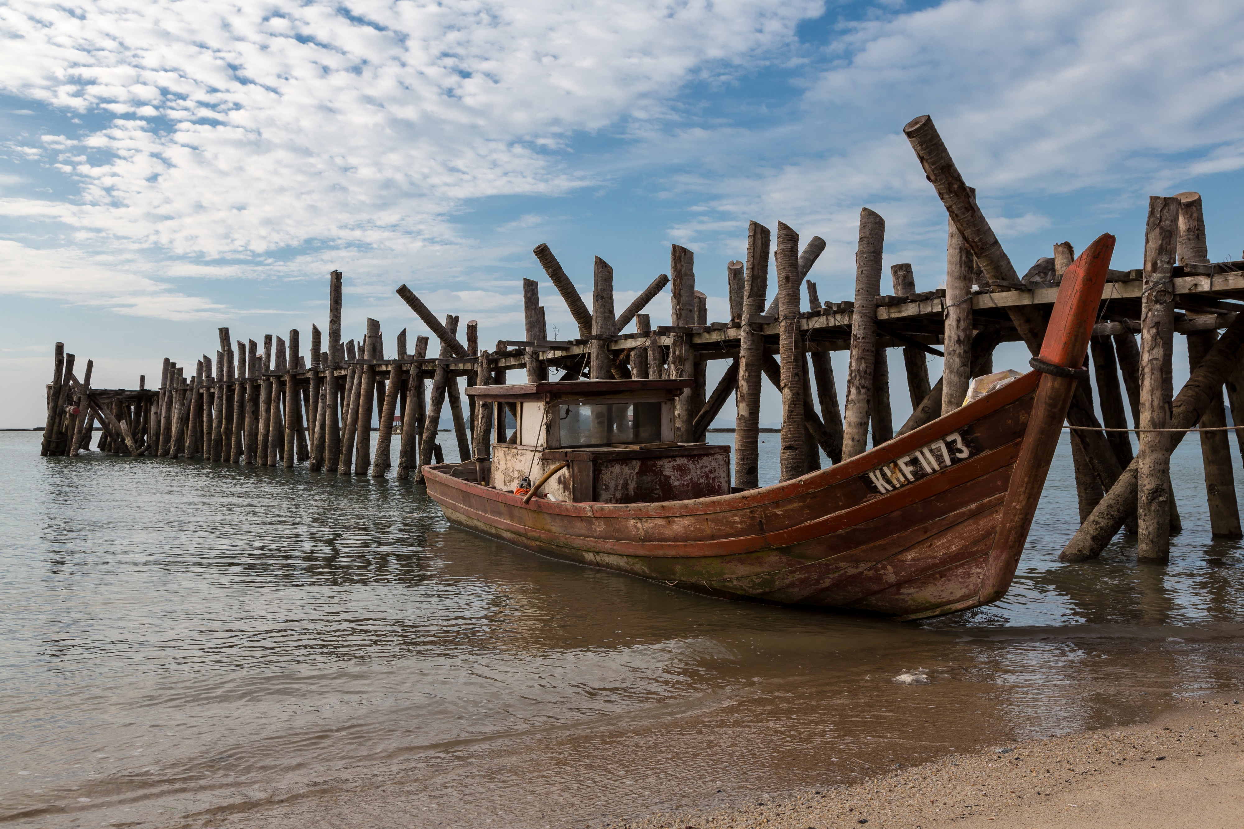 Langkawi Malaysia Fisherboat-at-Pantai-Pasir-Hitam-01
