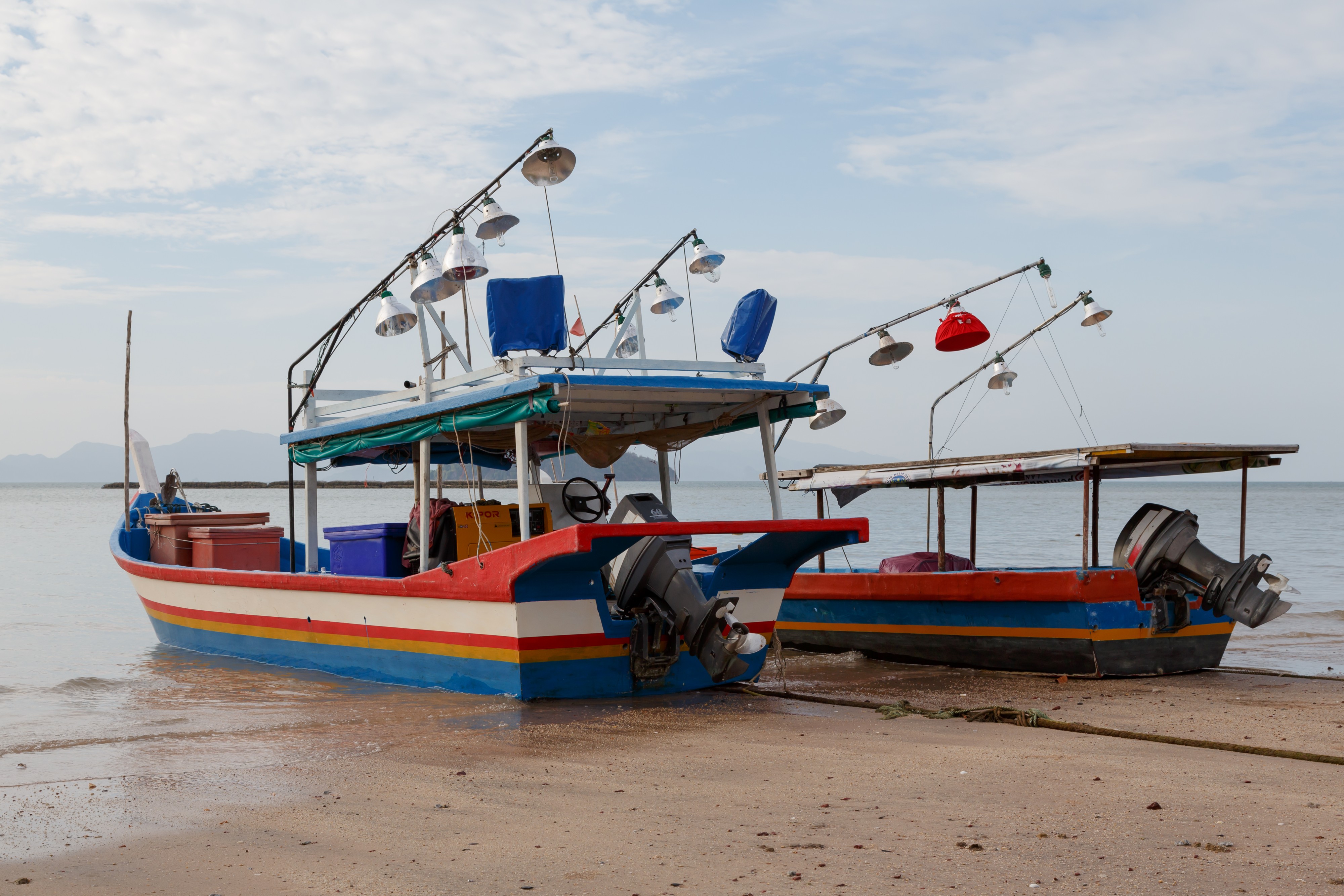 Langkawi Malaysia Fisherboat-at-Pantai-Pasir-Hitam-02