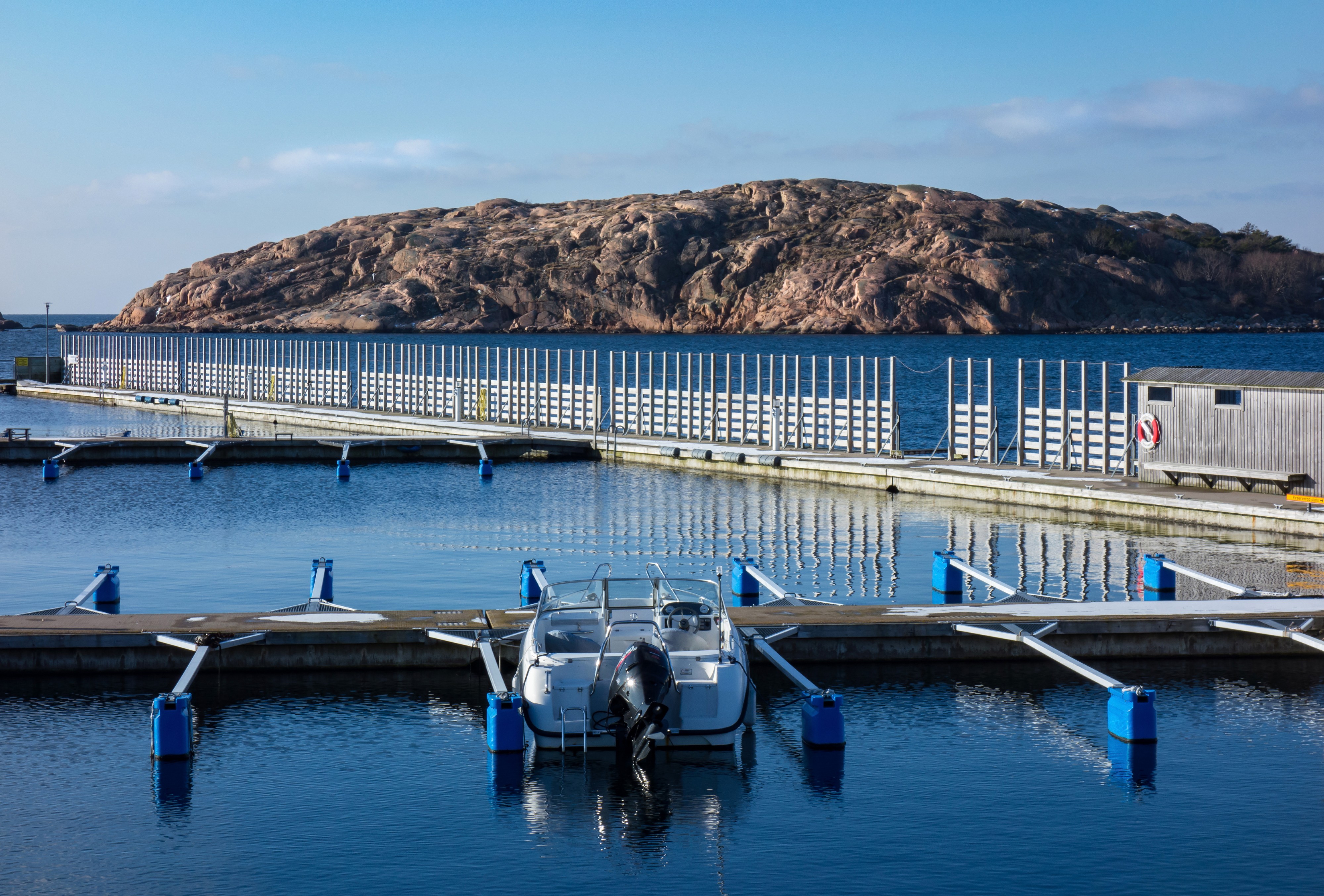 North Harbor Lysekil with motor boat