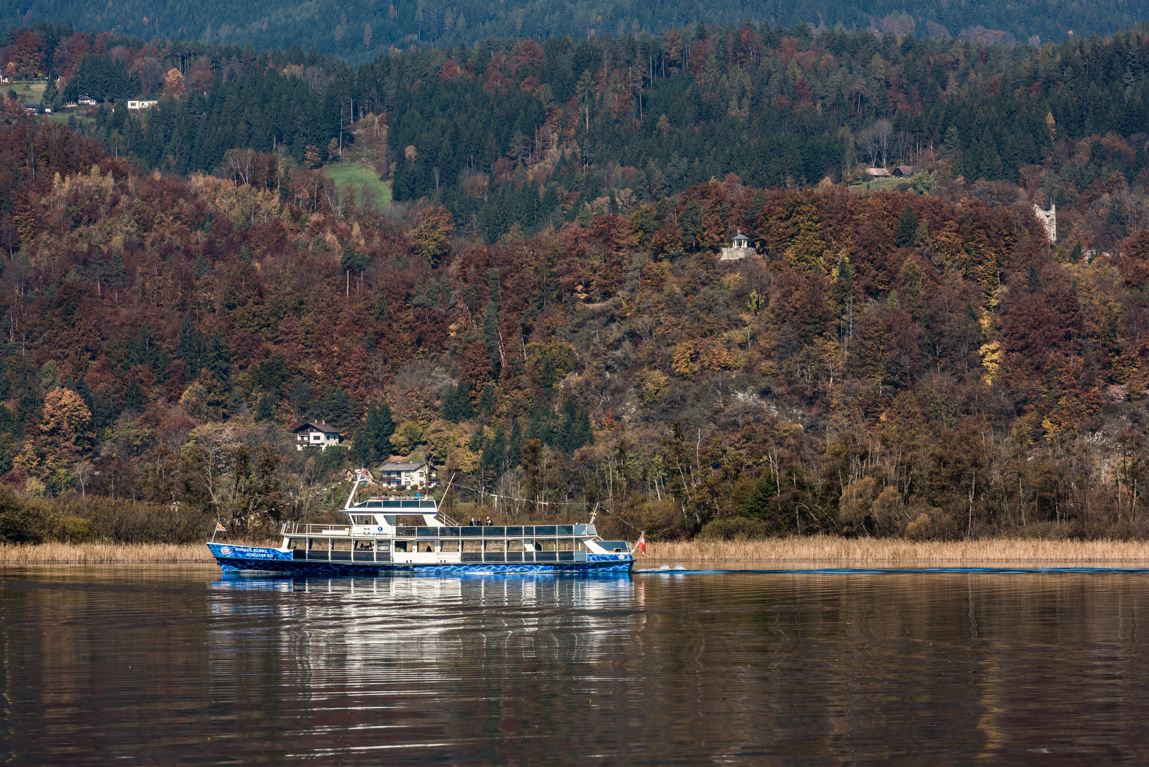 Poertschach Motorschiff Klagenfurt vor der Blumeninsel 201020171693