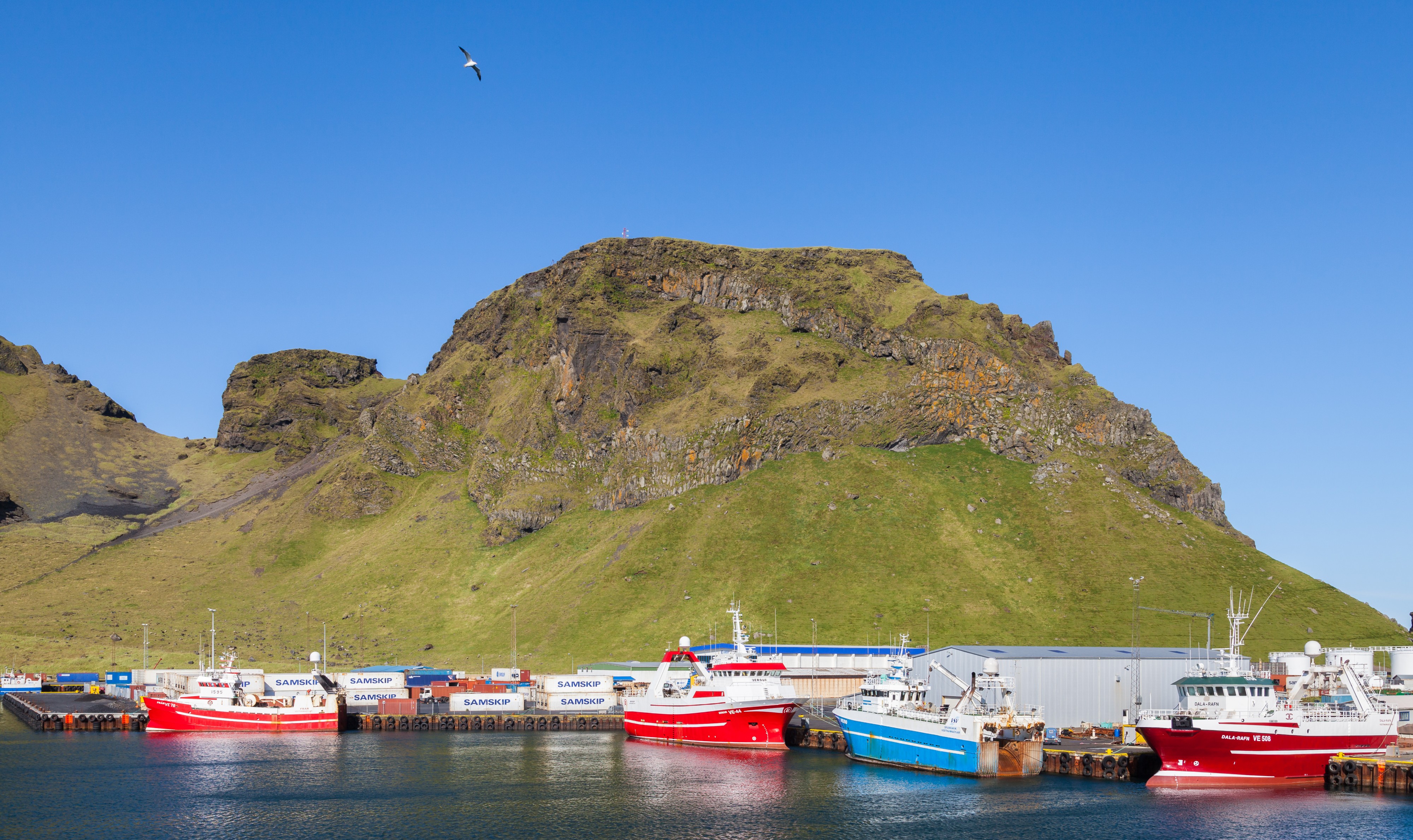 Puerto de Vestmannaeyjar, Heimaey, Islas Vestman, Suðurland, Islandia, 2014-08-17, DD 015