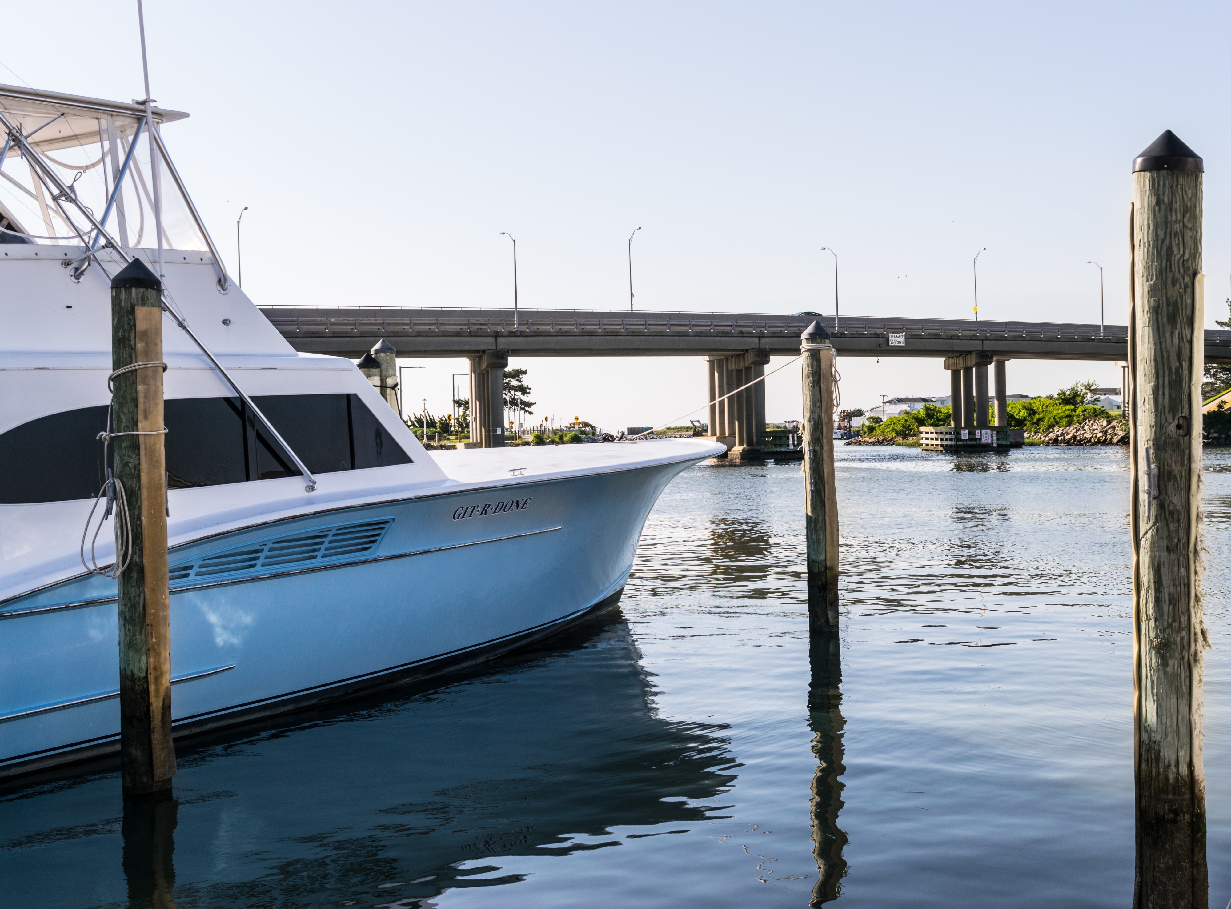 Rudee Inlet Bridge and boat LR