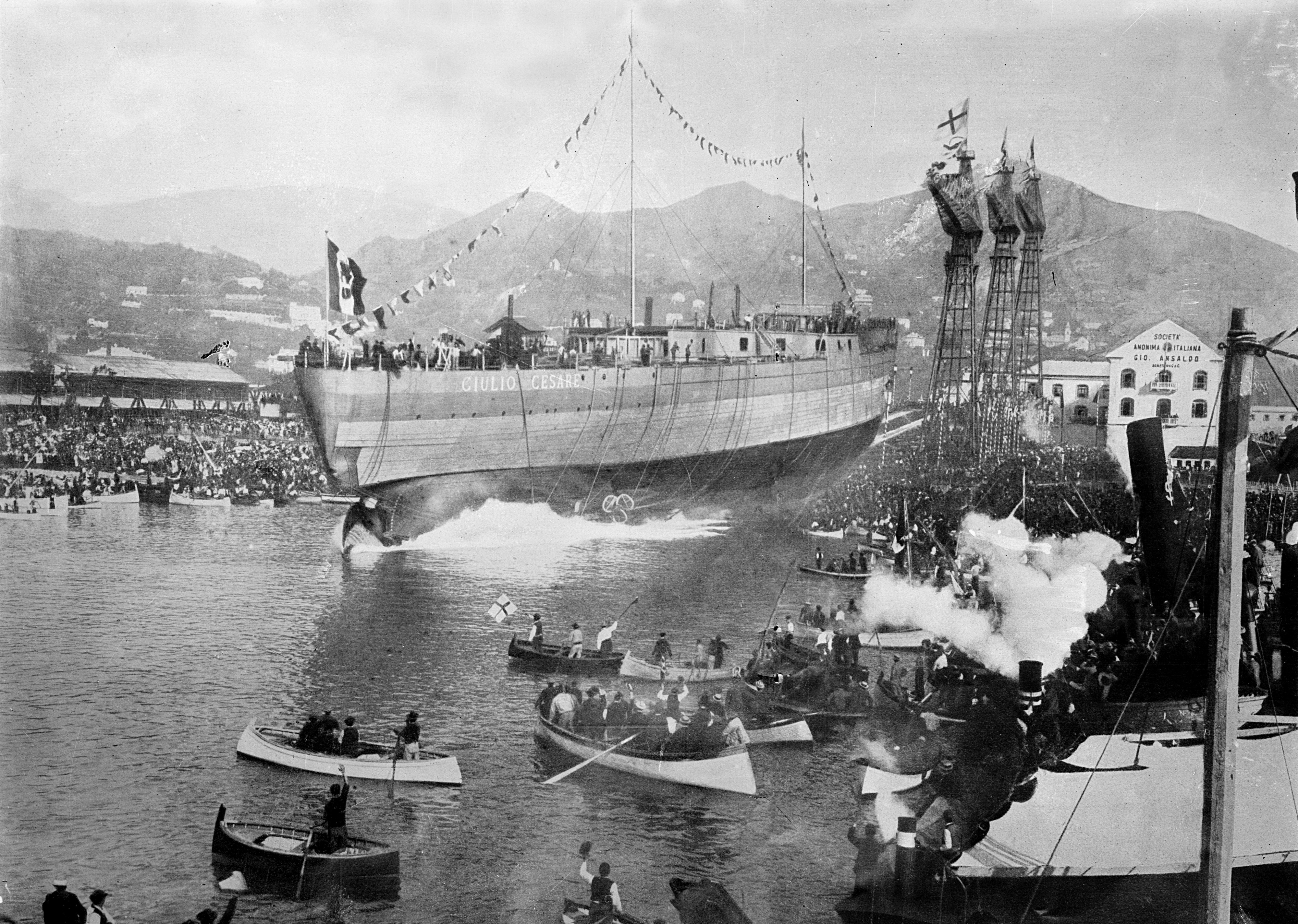 Sestri Ponente - Launch of Giulio Cesare