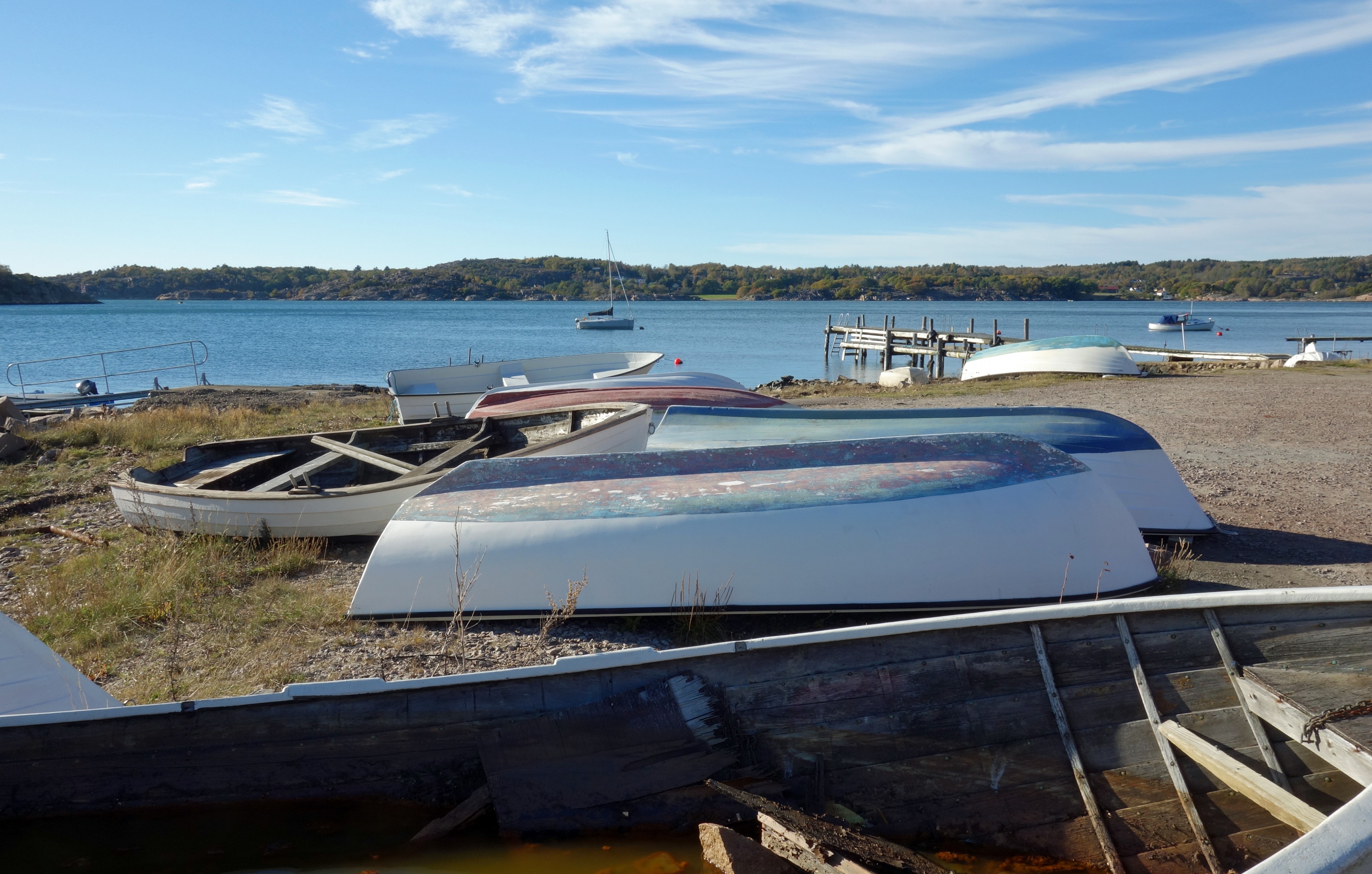Small boats on land at Holländaröd