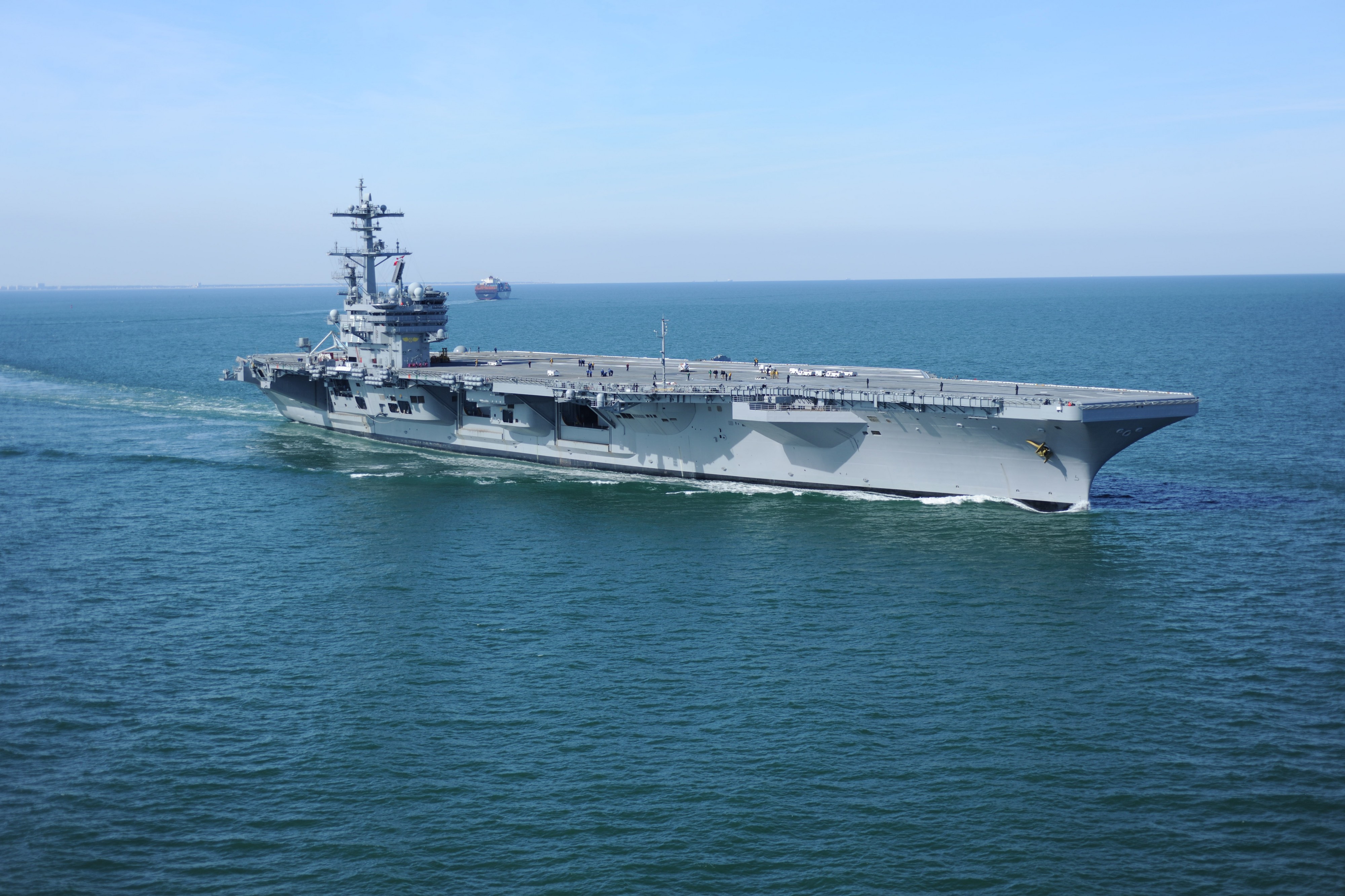 US Navy 100127-N-1854W-071 The Nimitz-class aircraft carrier USS George H.W. Bush (CVN 77) is underway in the Atlantic Ocean conducting sea trials