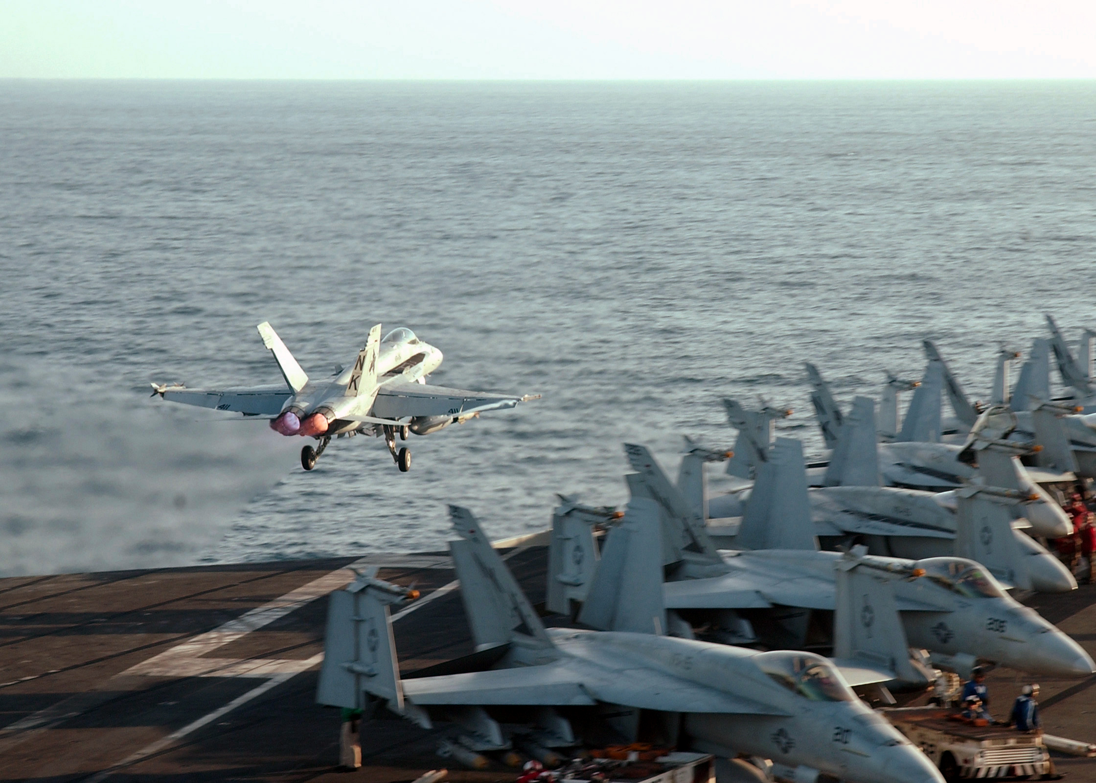 US Navy 021015-N-1159M-004 F-A-18C launches from USS Lincoln
