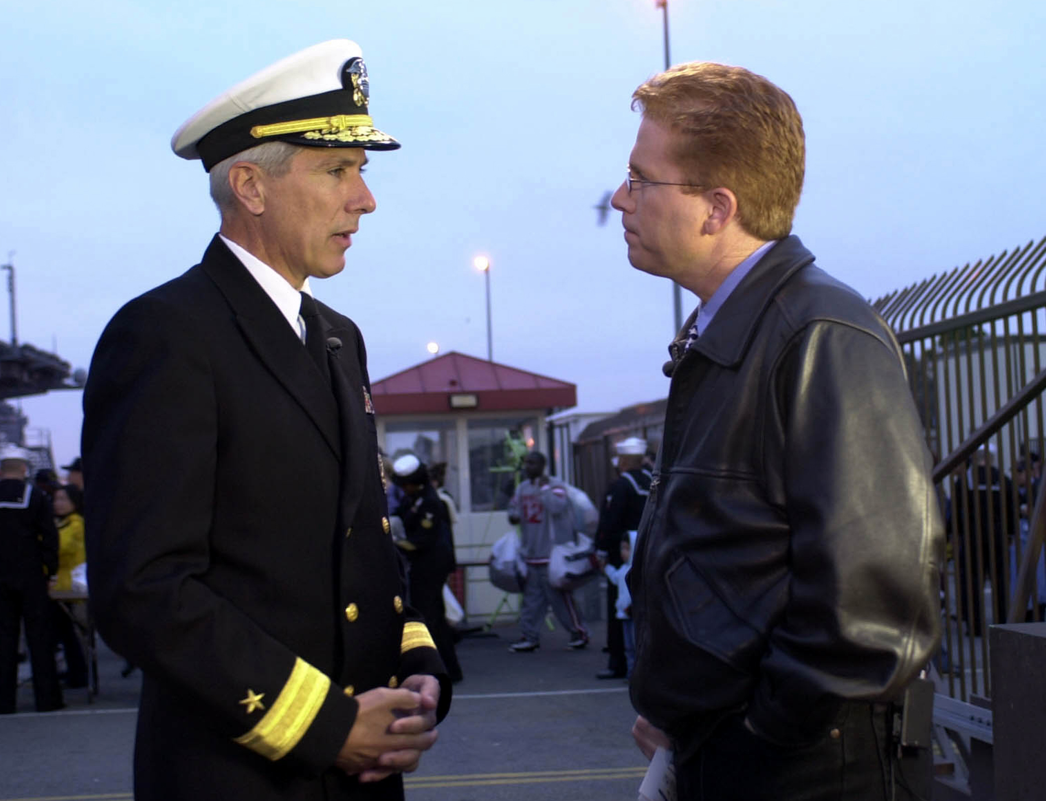 US Navy 030303-N-8273J-001 Radm. Locklear meets with media before deployment with USS Nimtiz battle group