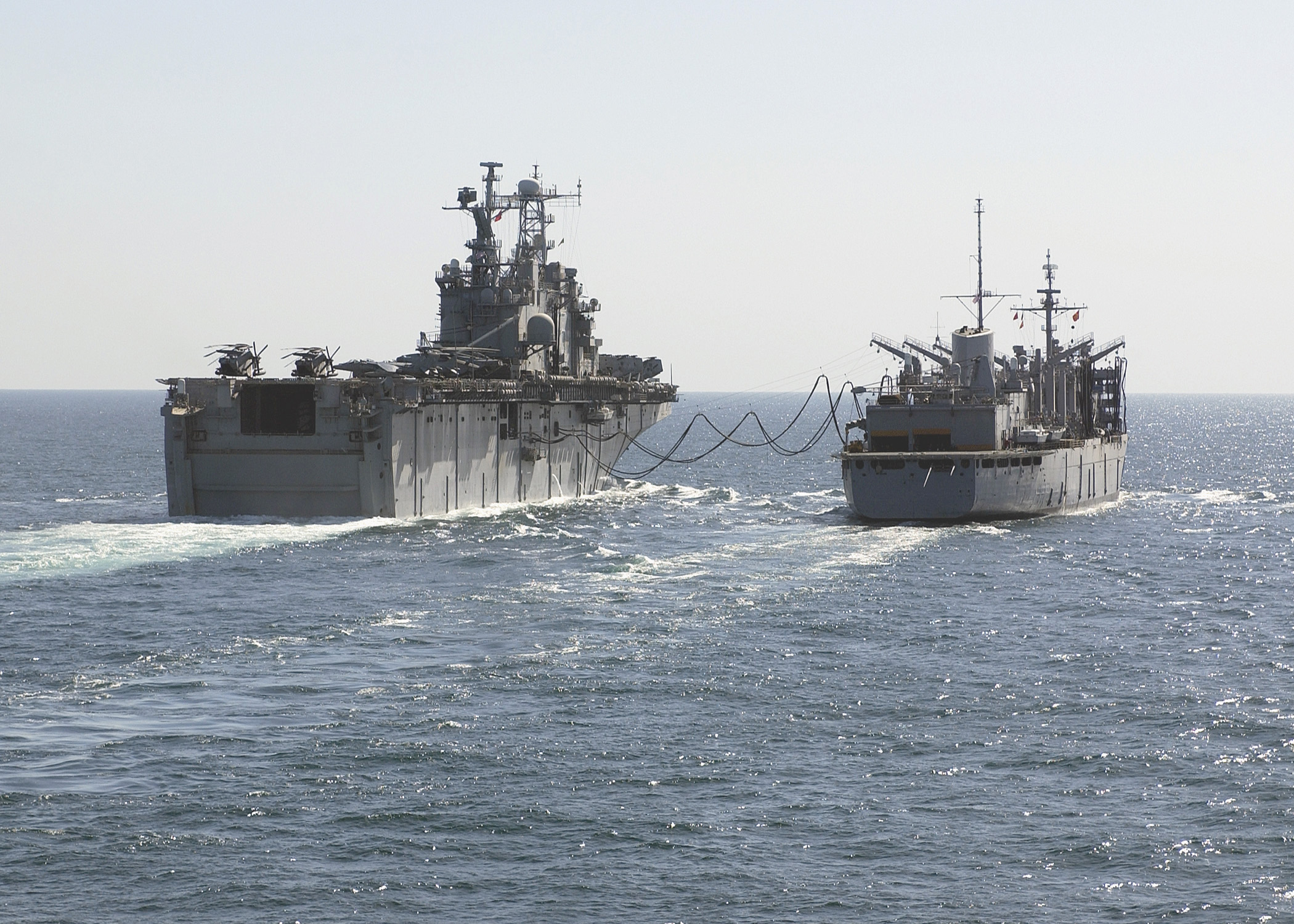 US Navy 031103-N-6939M-011 USS Detroit (AOE 4) performs an underway replenishment