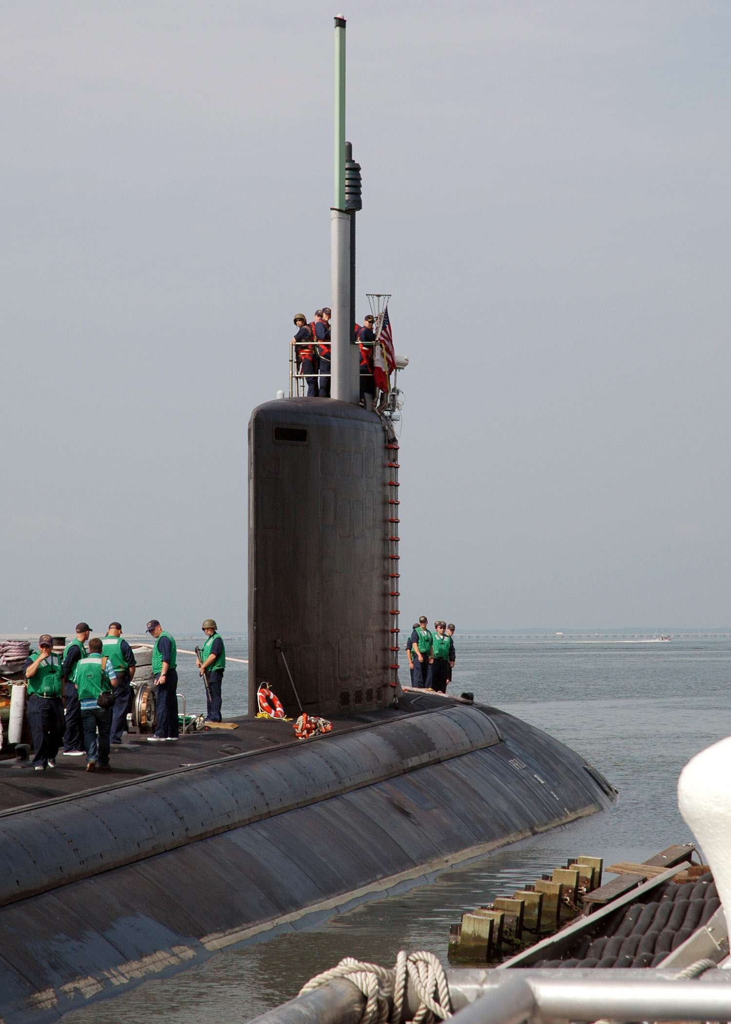 US Navy 060822-N-8655E-002 The Pre Commissioning Unit (PCU) Texas (SSN 775) prepares to get underway from Naval Station Norfolk