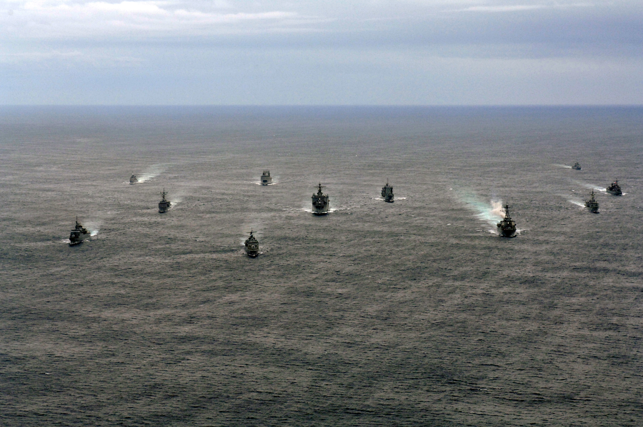 US Navy 070506-N-8861F-003 UNITAS participants sail in formation during an exercise to improve partner nations interoperability