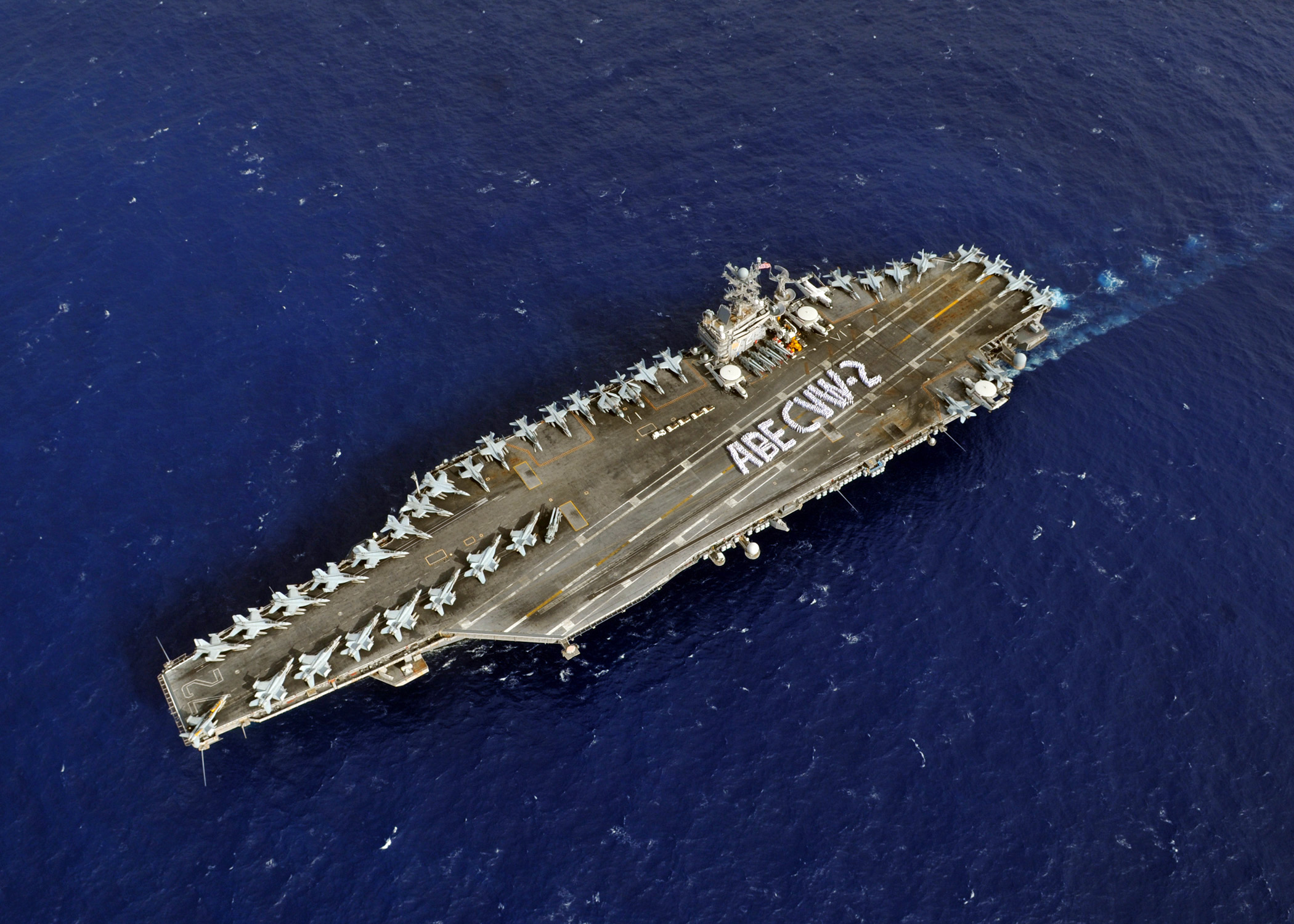 US Navy 080927-N-7981E-806 Sailors assigned to the aircraft carrier USS Abraham Lincoln (CVN 72) and Carrier Air Wing (CVW) 2 participate in a 