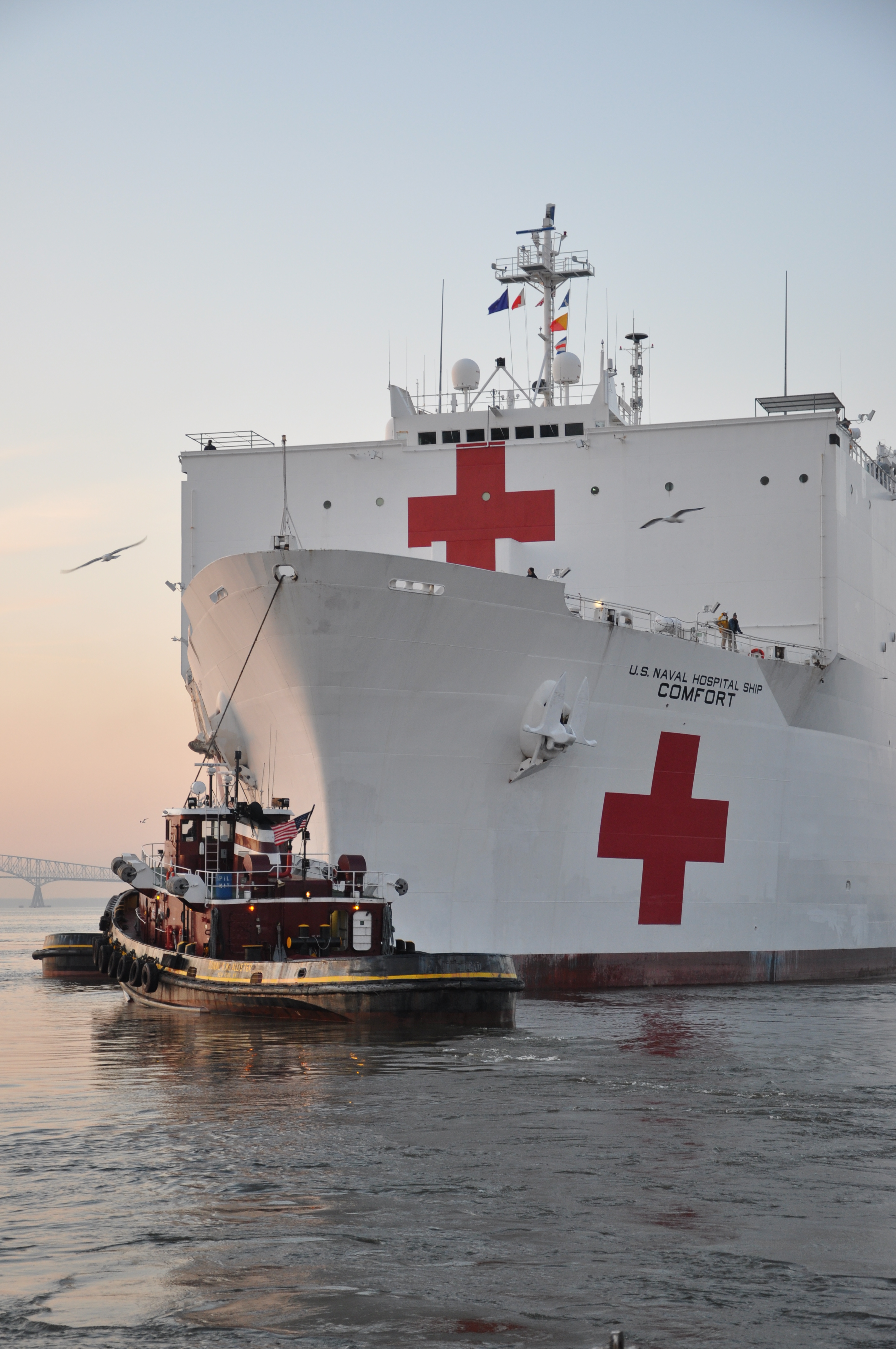 US Navy 110317-D-1705P-036 The Military Sealift Command hospital ship USNS Comfort (T-AH 20) departs Baltimore, Md., for a five-month Continuing Pr