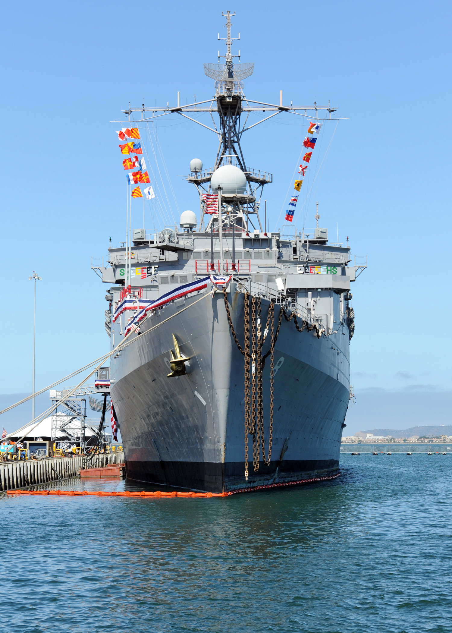 US Navy 110630-N-AB355-004 USS Dubuque (LPD 8) is moored during it's decommissioning ceremony