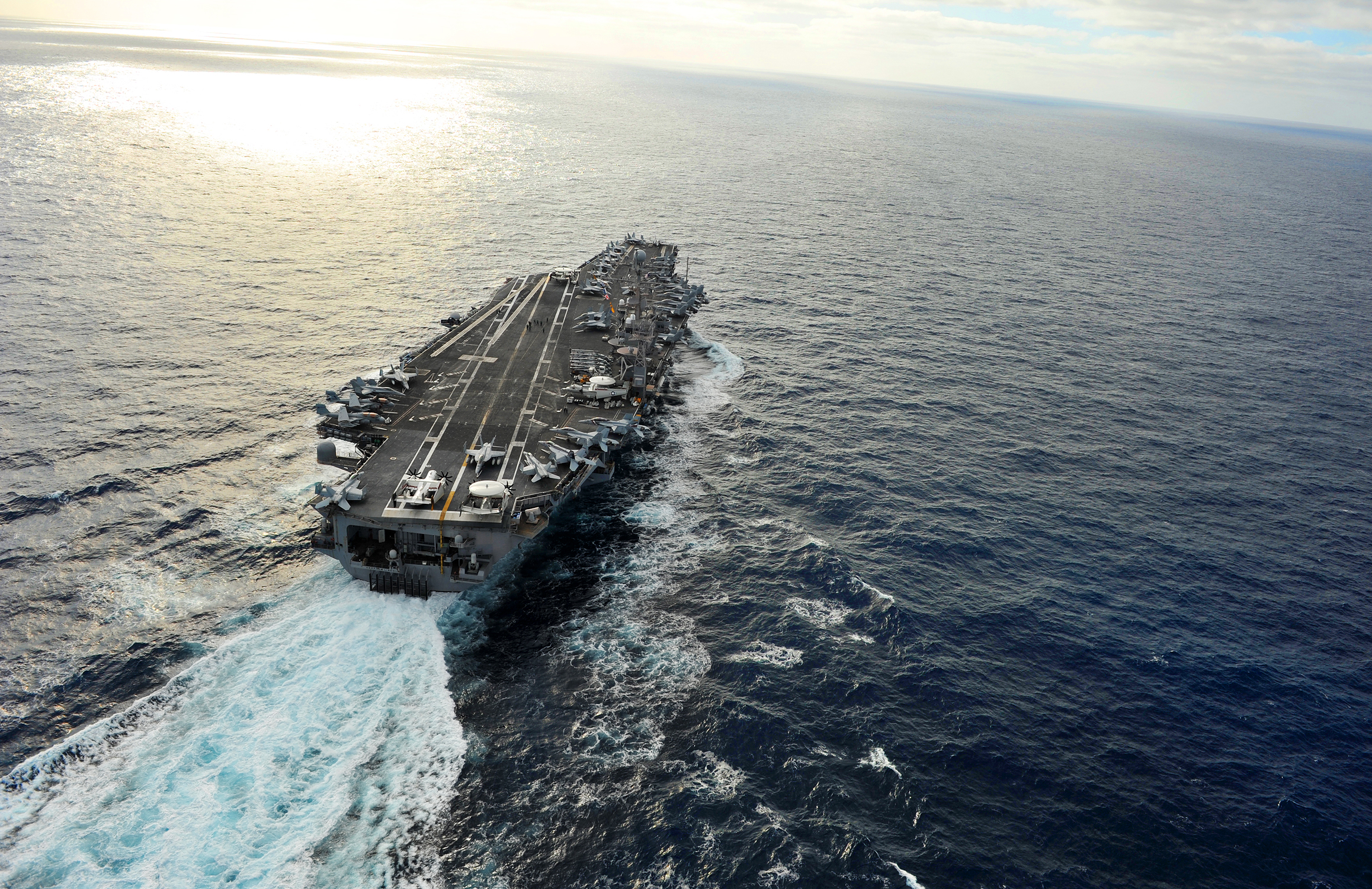 US Navy 111216-N-KQ416-391 The Nimitz-class aircraft carrier USS Abraham Lincoln (CVN 72) is underway on deployment to the 5th and 7th Fleet areas 