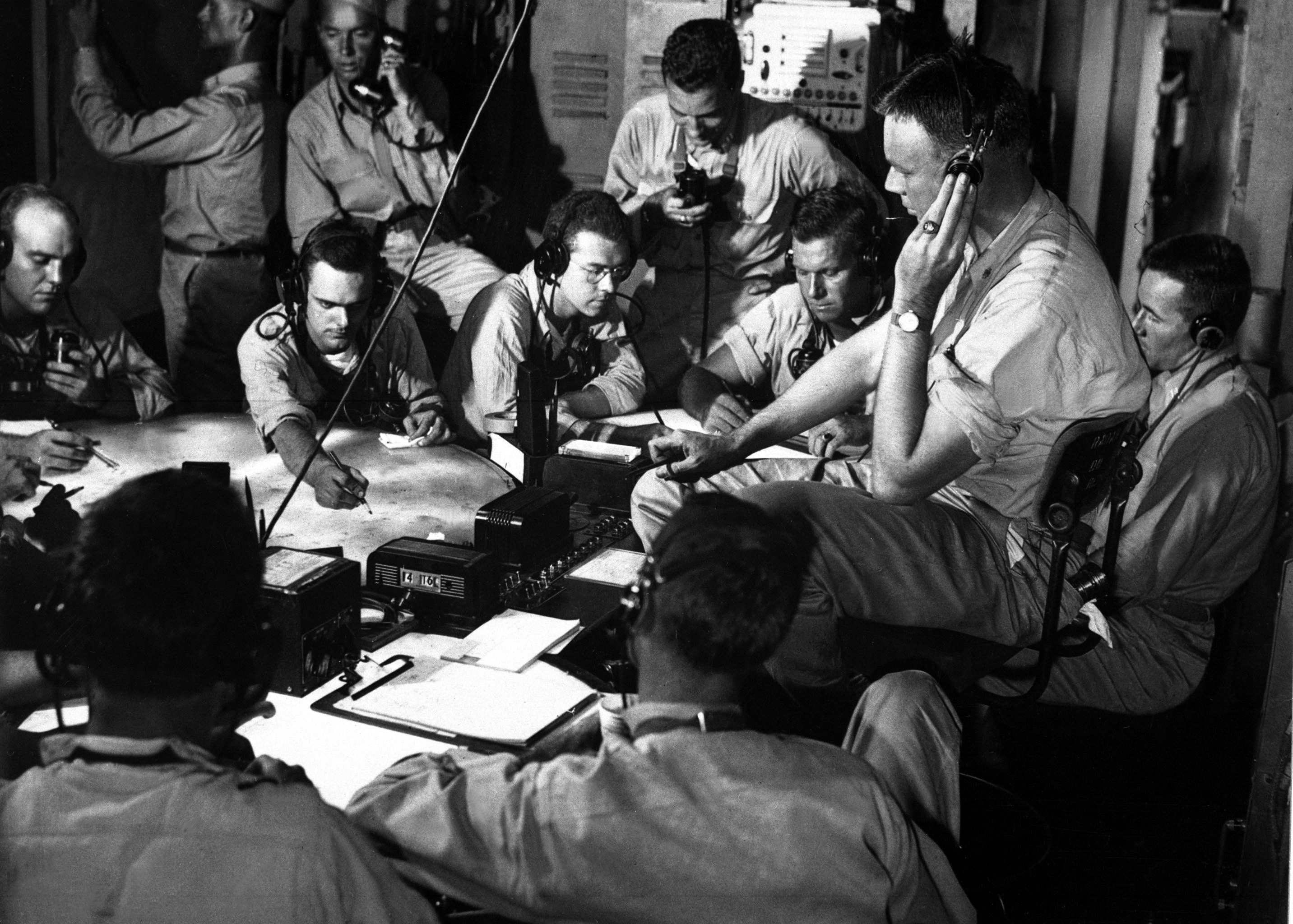 USS Lexington (CV-16) chart room 1943-12