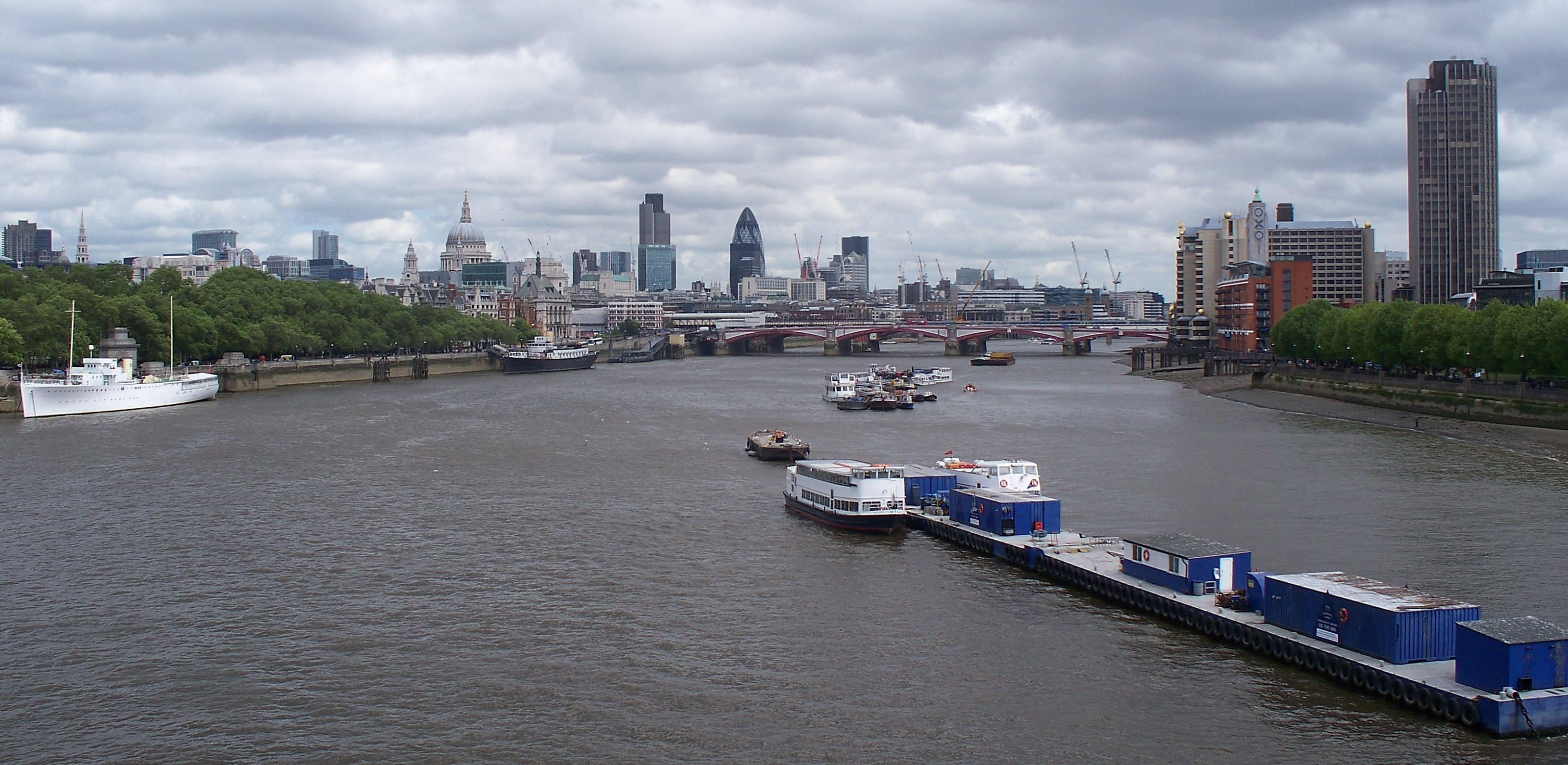 View east from Waterloo Bridge
